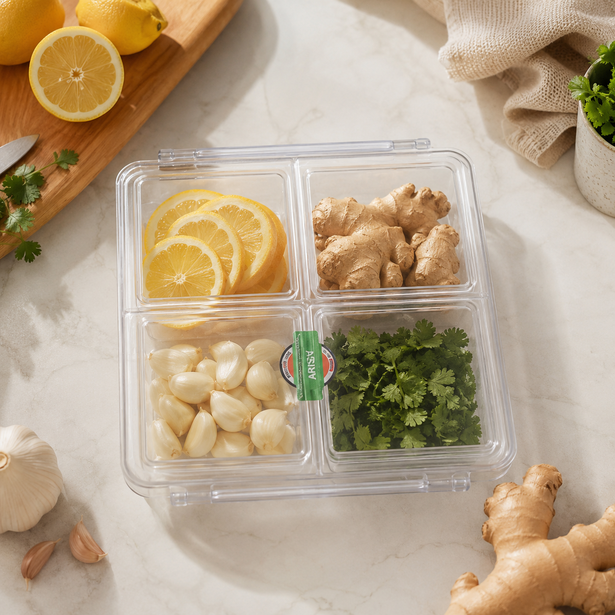 4 Section Freezer Box with Lid (22835) by Limon