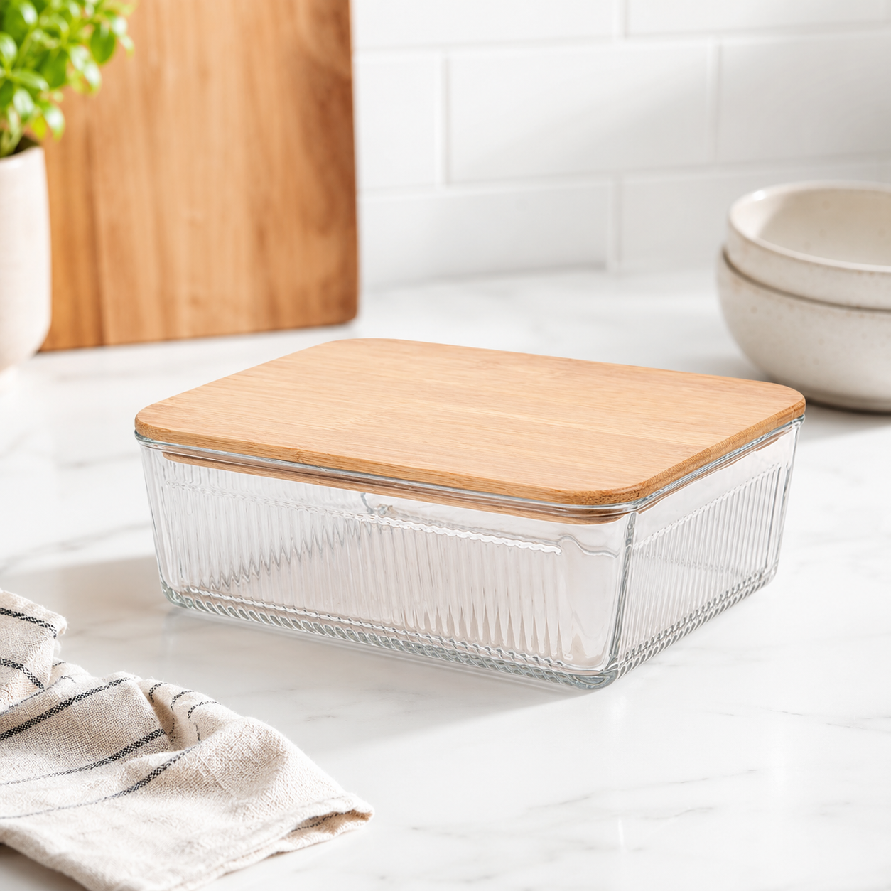 Robust Glass Container with Wooden Lid (2192) By Limon Secondary image
