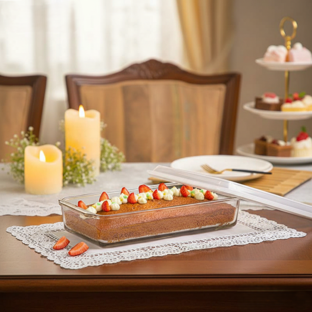 1.4L Rectangle Glass Container with Lid (2050) by Limon – Limon Homeware