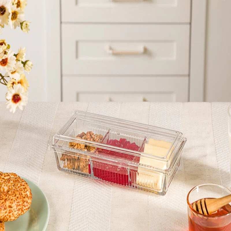 Divido Glass Snack Tray with Lid (2101) by Limon