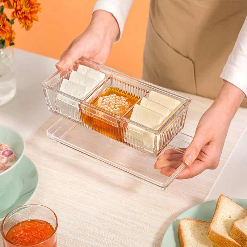 Divido Glass Snack Tray with Lid (2101) by Limon