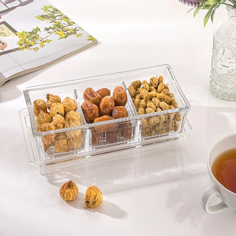 Divido Glass Snack Tray with Lid (2101) by Limon