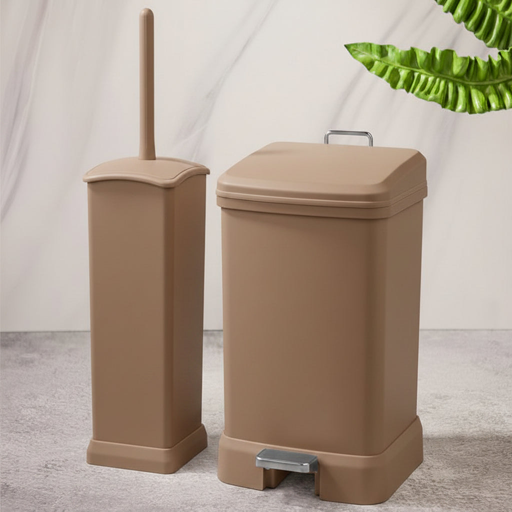 EdgeClean Rectangle Dustbin & Brush Set (1923) by Limon