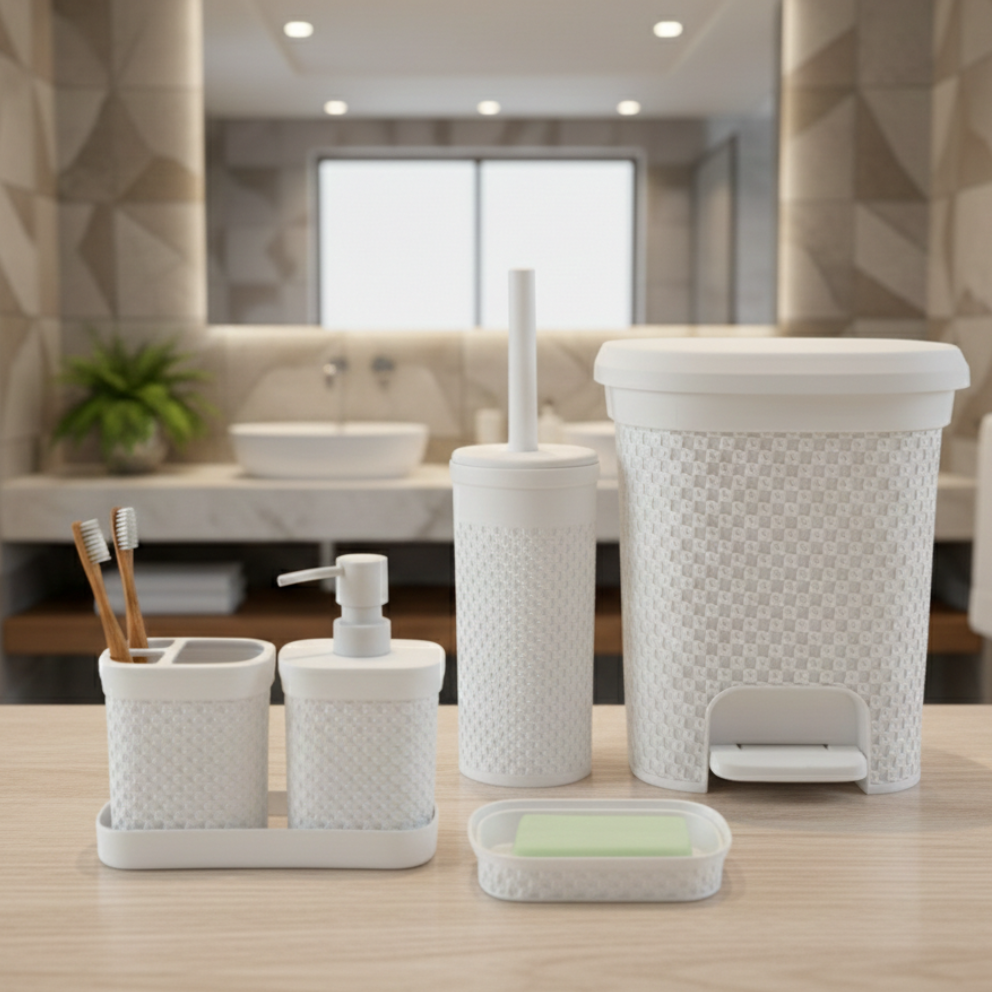 Knitted Design 5-Pcs Bathroom Set (2487) by Limon Main image