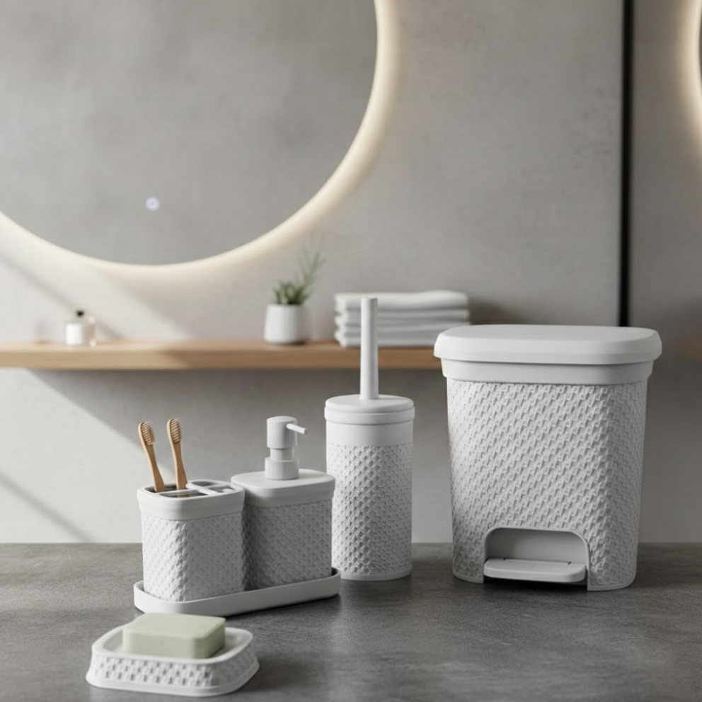 Knitted Design 5-Pcs Bathroom Set (2487) by Limon Secondary image