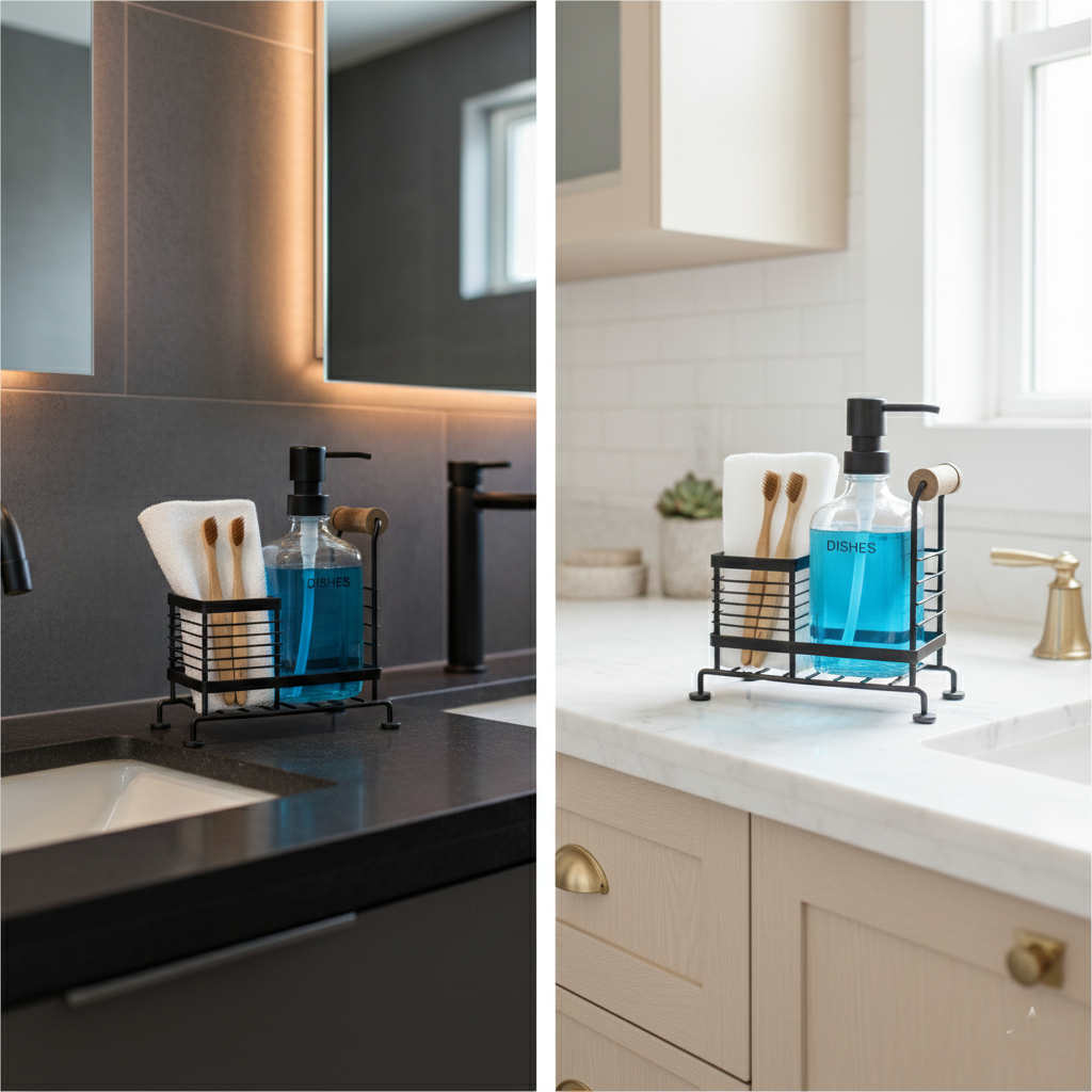 Glass Liquid Dispensers Set with Stand and Sponge by Limon