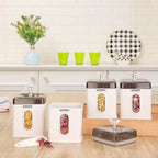 Elegant 6-Piece Airtight Spice Jar Rack with Spoons (1971) by Limon