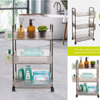 3-Tier Acrylic Utility Rolling Trolley By Limon