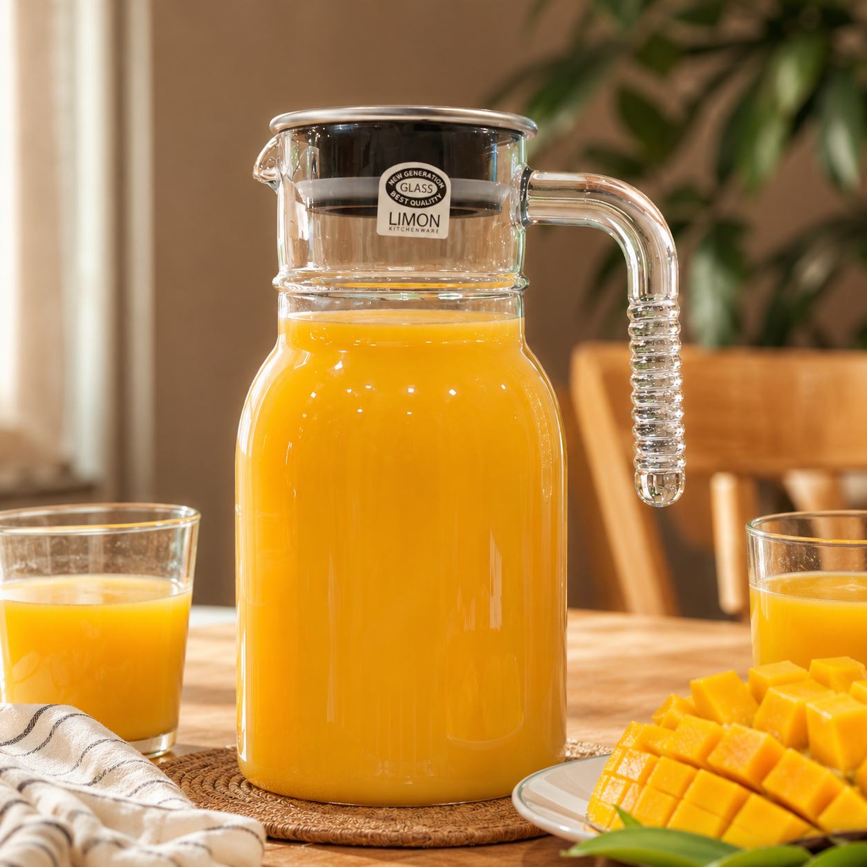 Clear 1 Liter Glass Pitcher (2349) by Limon Main image