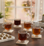 BaristaPrime 6‑Pcs Glass Tea Cup Set (2484) by Limon