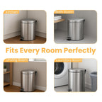 Steel Dustbin with Pedal & Removable Inner Bucket (2117) by Limon