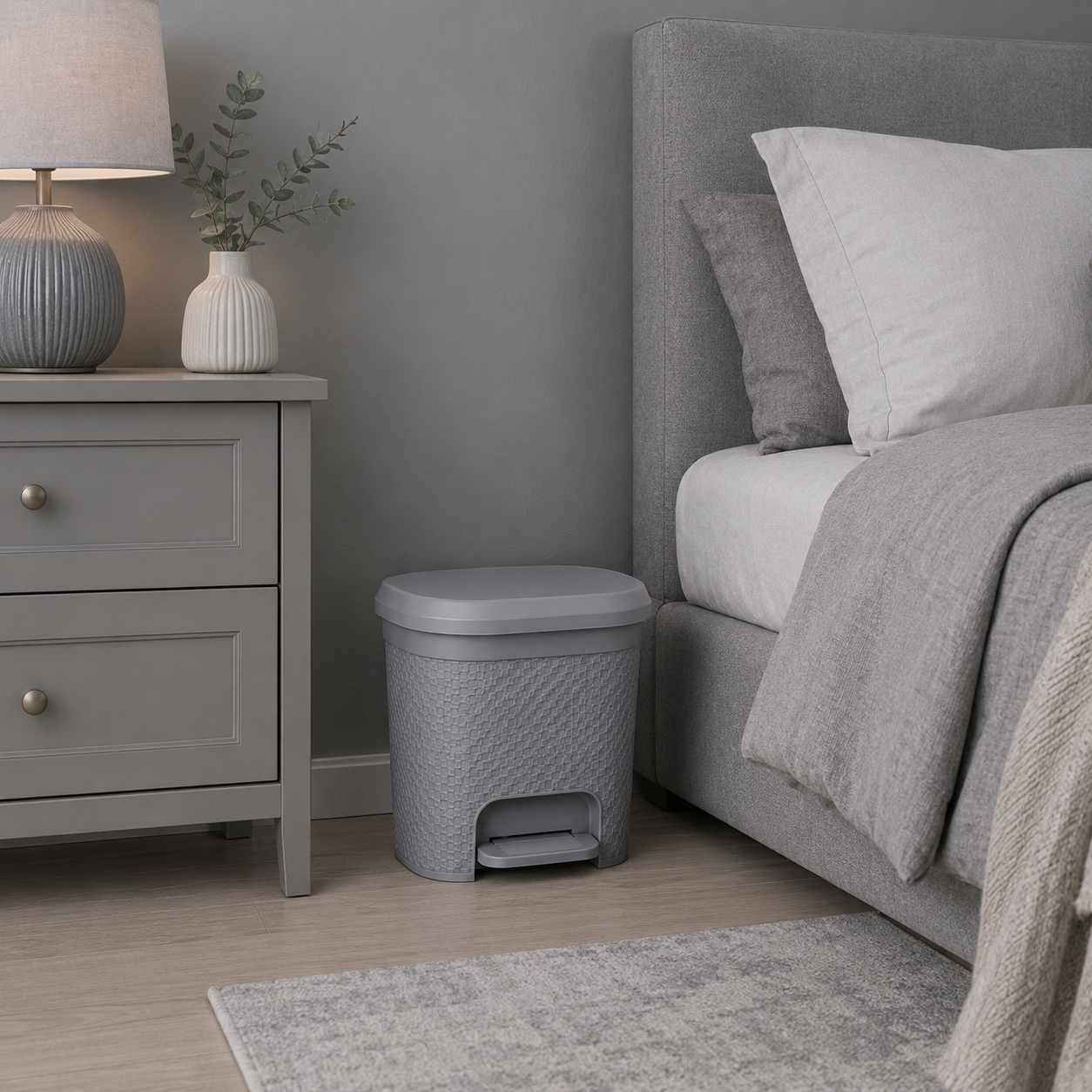 LuxePattern 5L Dustbin & Brush Set (2147) by Limon Secondary image