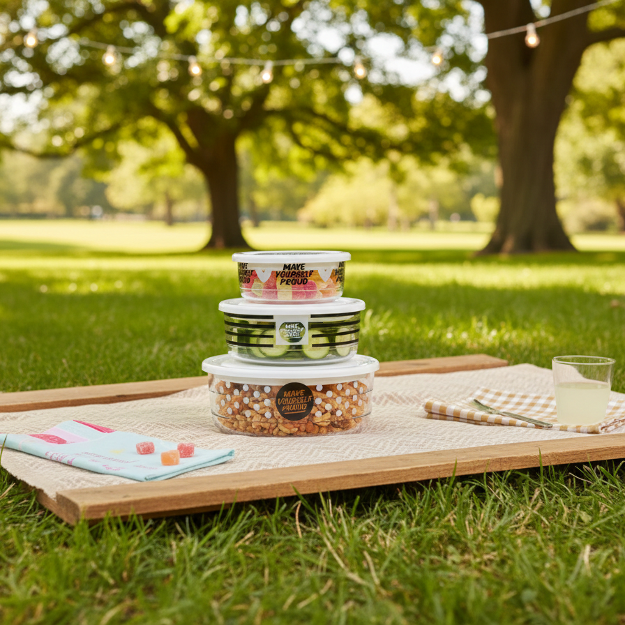 3-Pcs Printed Glass Bowl Set with Vented Lid (2074) by Limon Secondary image