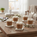 TeaLuxe 6‑Pcs Glass Tea Cup Set (2481) by Limon