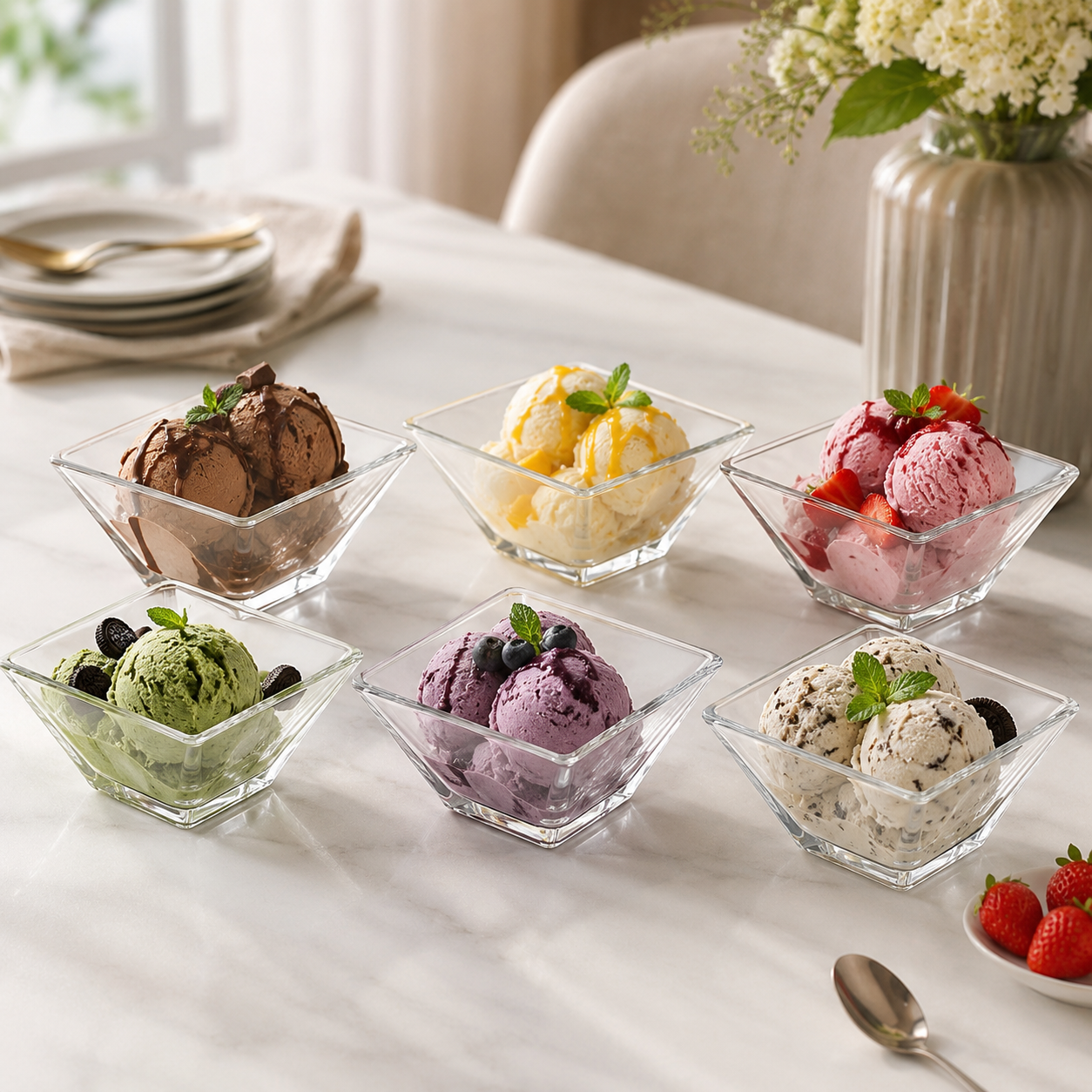 6-Pcs Serving Glass Bowl Set (2087) by Limon Main image