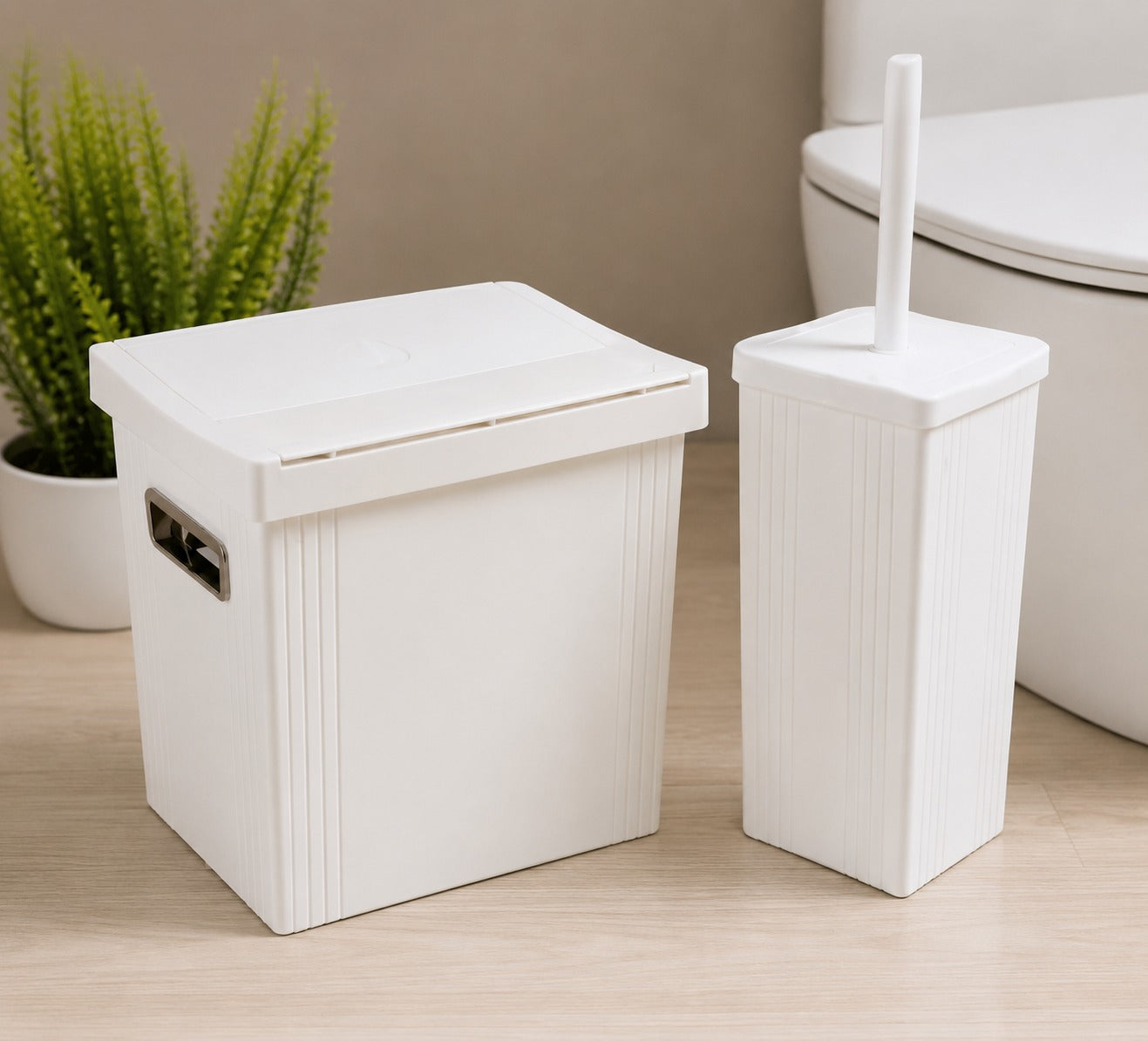 2-Pcs Dustbin with Brush (1822) by Limon Main image
