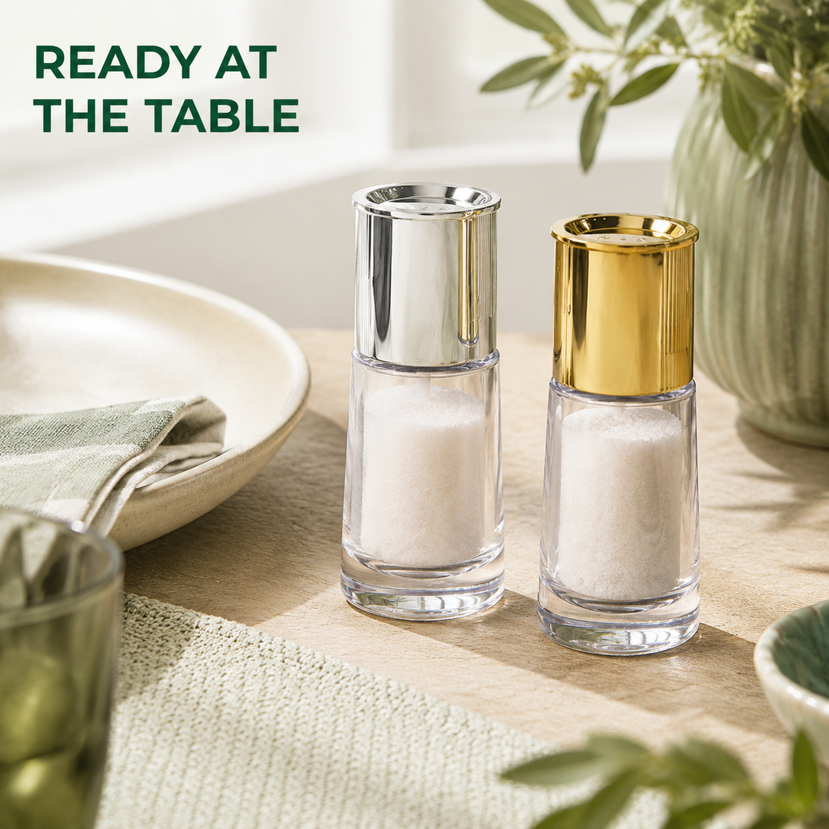 24-Piece Dual-Finish Salt Shaker Set (1516) by Limon