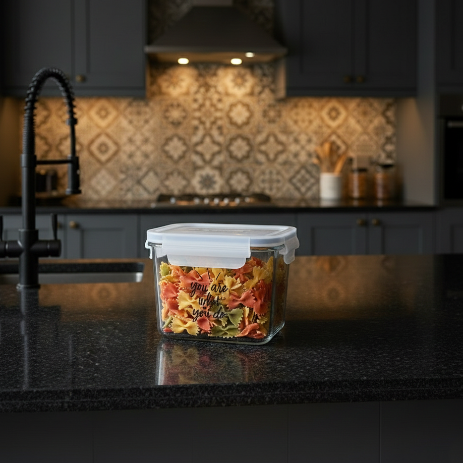 Printed Glass Container with Airtight Lid (2227) by Limon Secondary image