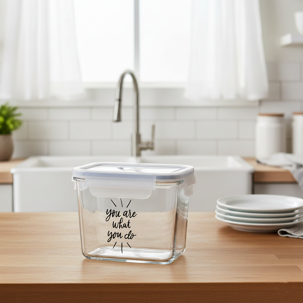 Printed Glass Container with Airtight Lid (2227) by Limon Main image