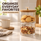 Double-Layer Premium Candy Jar with Wooden Lid (2167) by Limon
