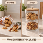 Double-Layer Premium Candy Jar with Wooden Lid (2167) by Limon