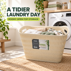 Handled Bamboo-Style Laundry Basket (1394) by Limon
