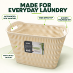 Handled Bamboo-Style Laundry Basket (1394) by Limon