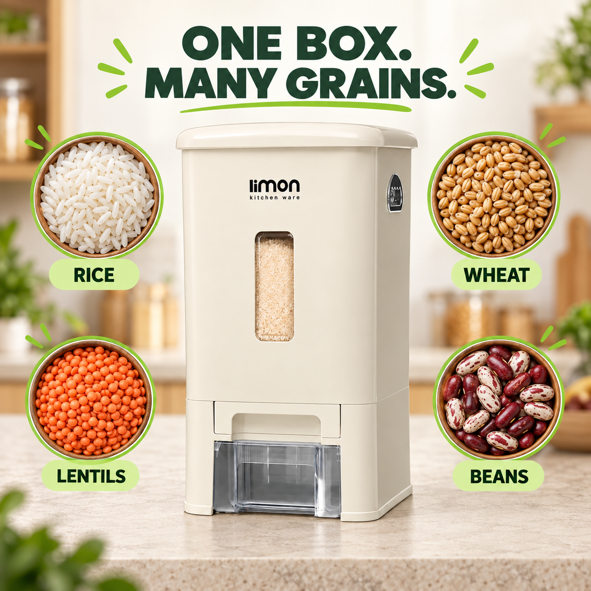 GrainFlow Multiuse Storage & Dispenser (1606) by Limon