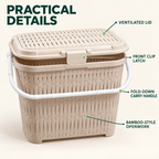 Bamboo-Style Covered Picnic Basket with Carry Handle (1548) by Limon