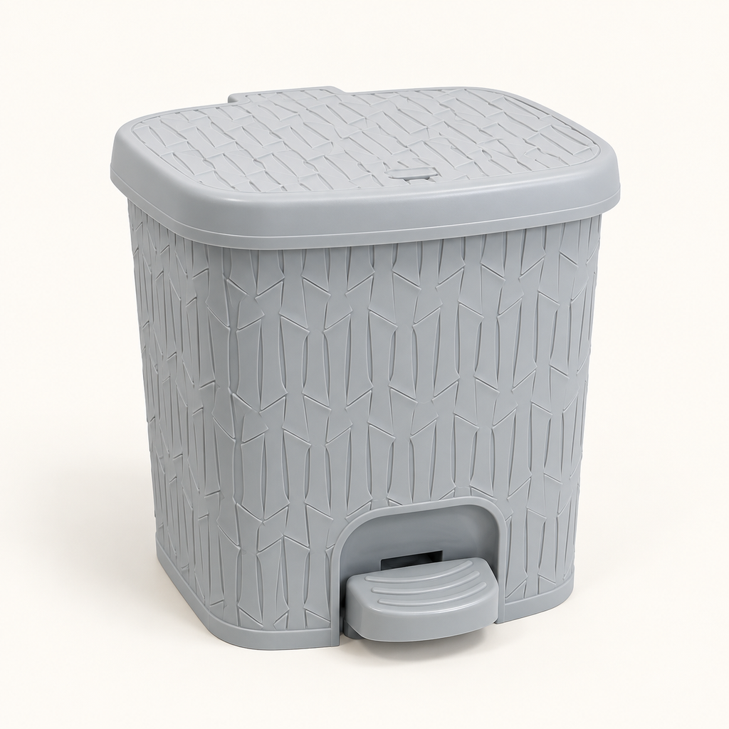 3L Bamboo-Pattern Foot Pedal Dustbin (2064) by Limon