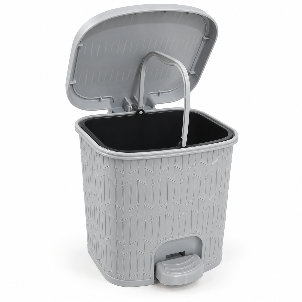 3L Bamboo-Pattern Foot Pedal Dustbin (2064) by Limon Secondary image