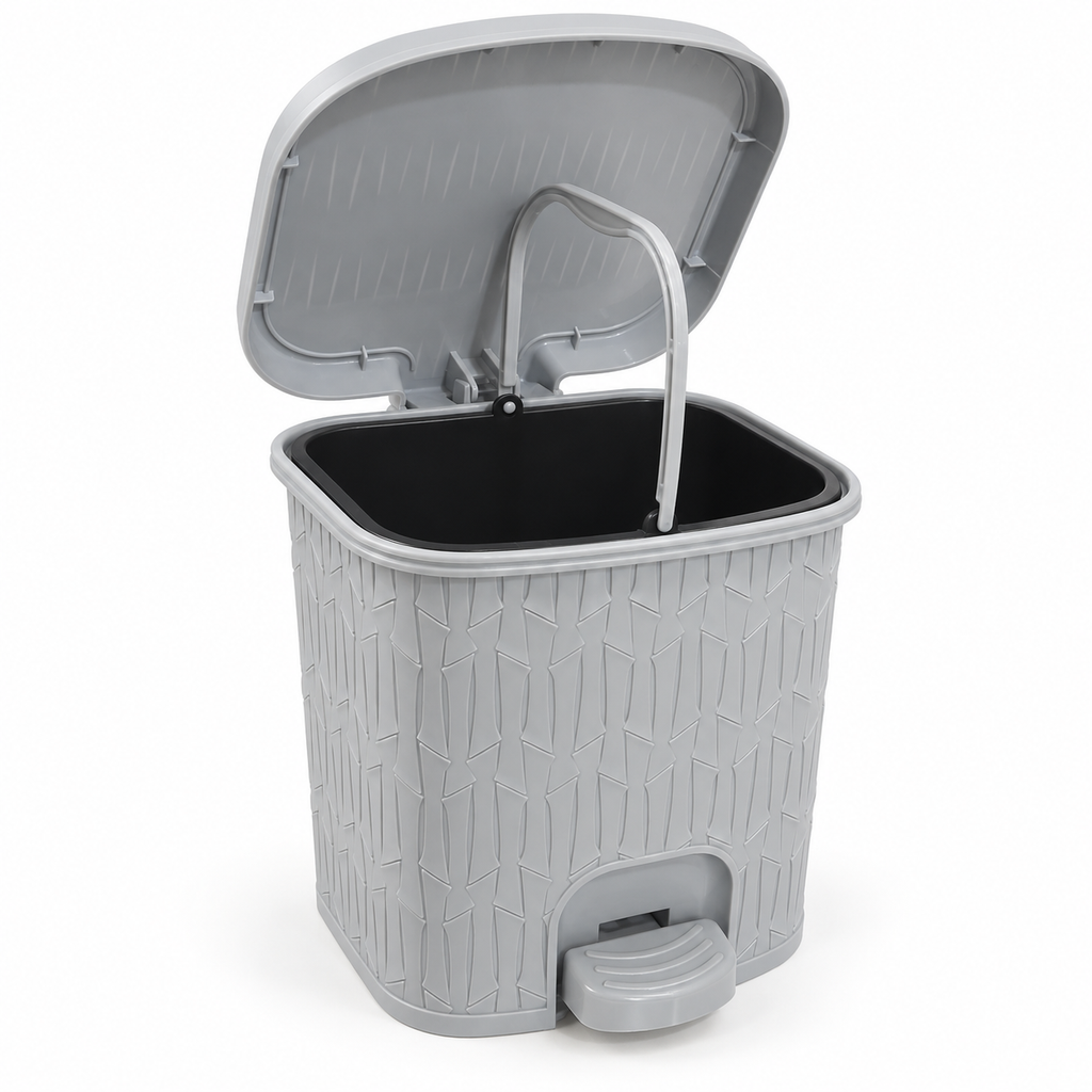 3L Bamboo-Pattern Foot Pedal Dustbin (2064) by Limon