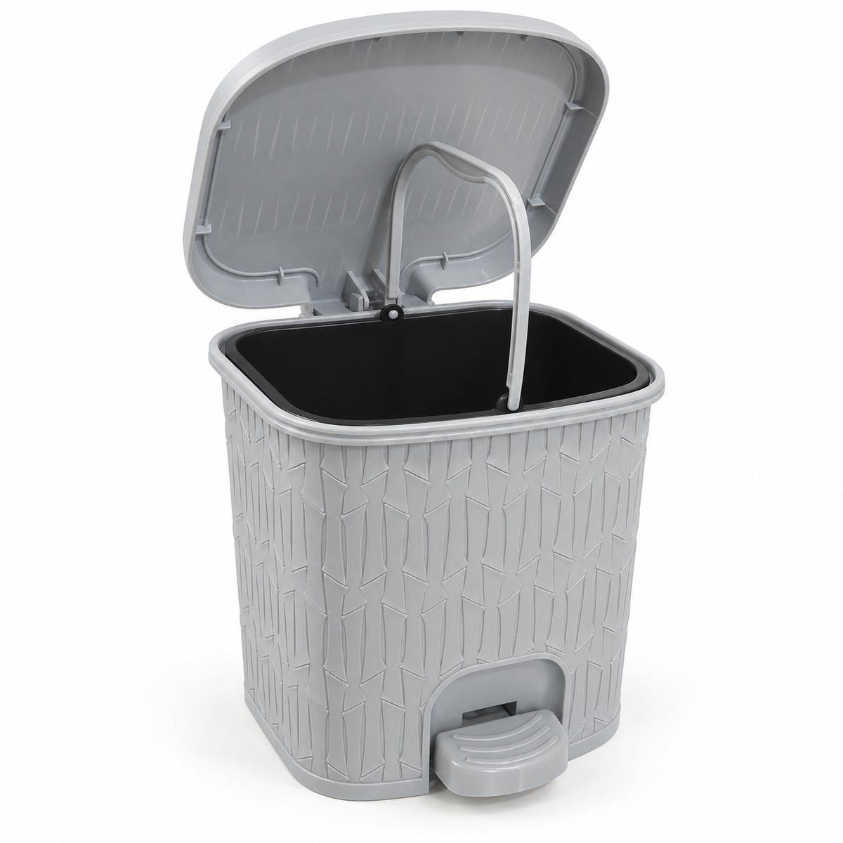3L Bamboo-Pattern Foot Pedal Dustbin (2064) by Limon