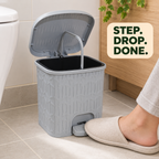 3L Bamboo-Pattern Foot Pedal Dustbin (2064) by Limon