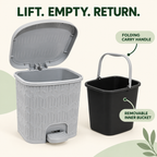 3L Bamboo-Pattern Foot Pedal Dustbin (2064) by Limon