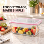 Rectangular Glass Container with Lid by Limon