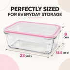 Rectangular Glass Container with Lid by Limon