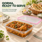 Rectangular Glass Container with Lid by Limon