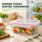 Rectangular Glass Container with Lid by Limon