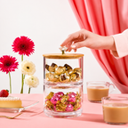 Double-Layer Premium Candy Jar with Wooden Lid (2167) by Limon