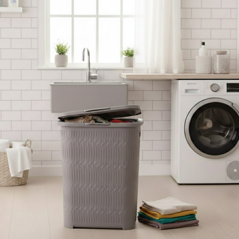 Prestige Bamboo Pattern Laundry Basket (1510) by Limon Secondary image