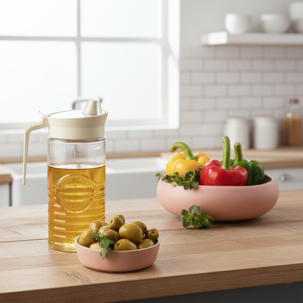 Rustic Design Glass Oil Bottle by Limon