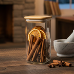 500ml Square Food Storage Jar with Wooden Lid (2197) by Limon