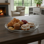 Majestic Round Glass Serving Platter by Limon