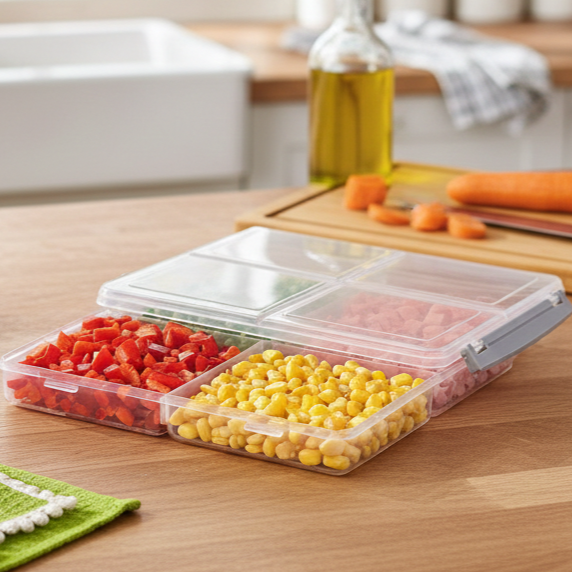 4 Section Freezer Box with Lid (11435) by Limon