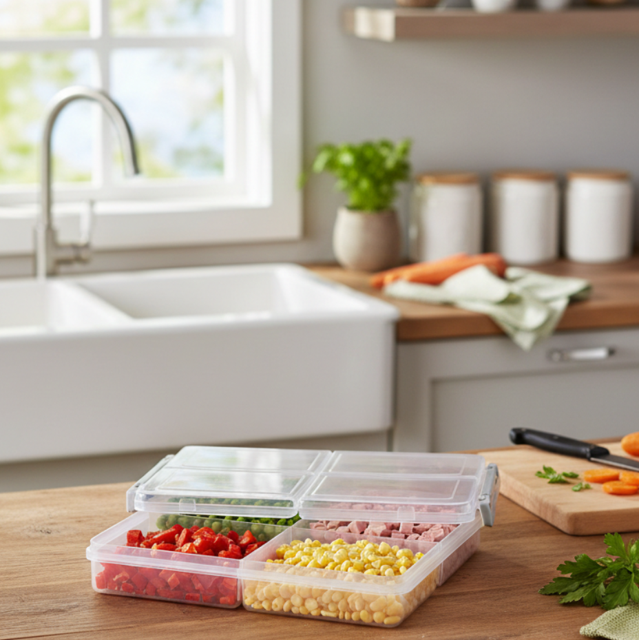 4 Section Freezer Box with Lid (11435) by Limon
