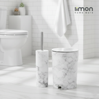 MarblePrint Dustbin & Brush Set (1909) by Limon