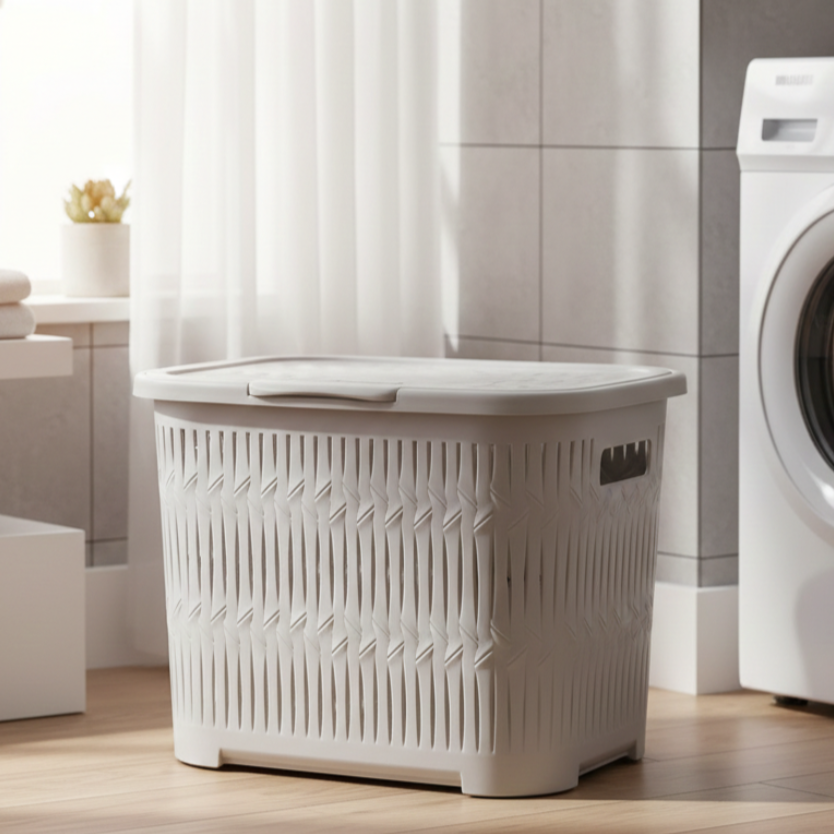 Laundry Basket With Lid & Side Grip (1512) by Limon