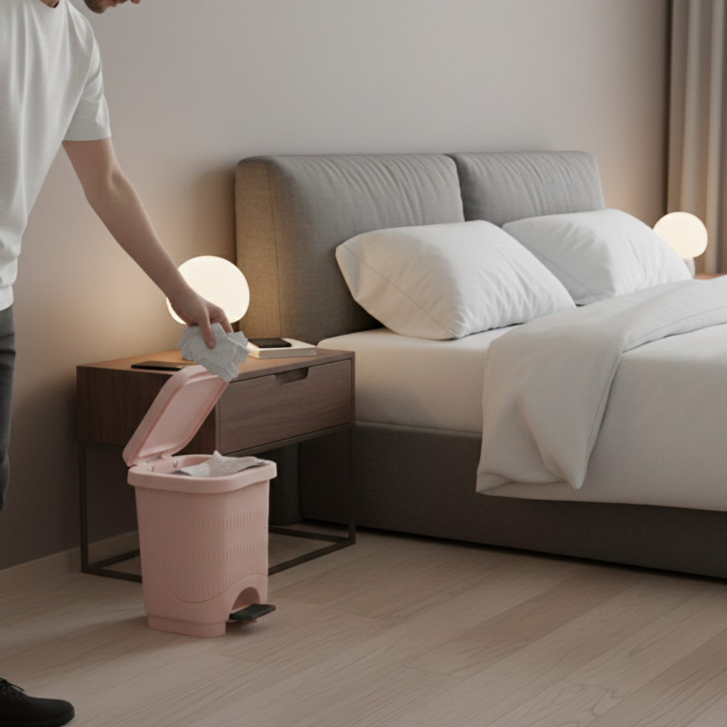 7L Bamboo-Style Dustbin with Pedal (1582) by Limon Secondary image