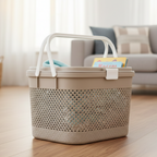 Knitted Pattern Picnic Basket with Handle (2139) by Limon